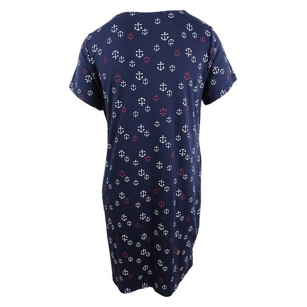 Shop Karen Scott Women S Plus Size Anchor Print T Shirt Dress 1x