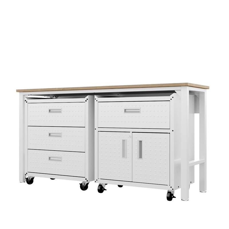3-Piece Fortress Mobile Space-Saving Garage Cabinet and Worktable 5.0