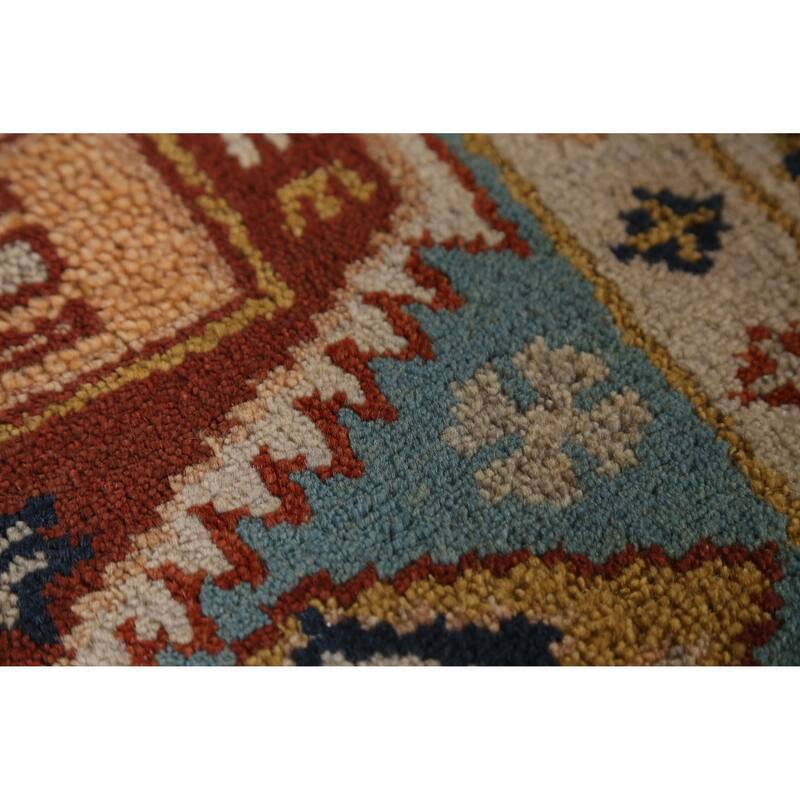 Geometric Heriz Serapi Style Runner Rug Handmade Wool Carpet - 2'6" x 7'9"