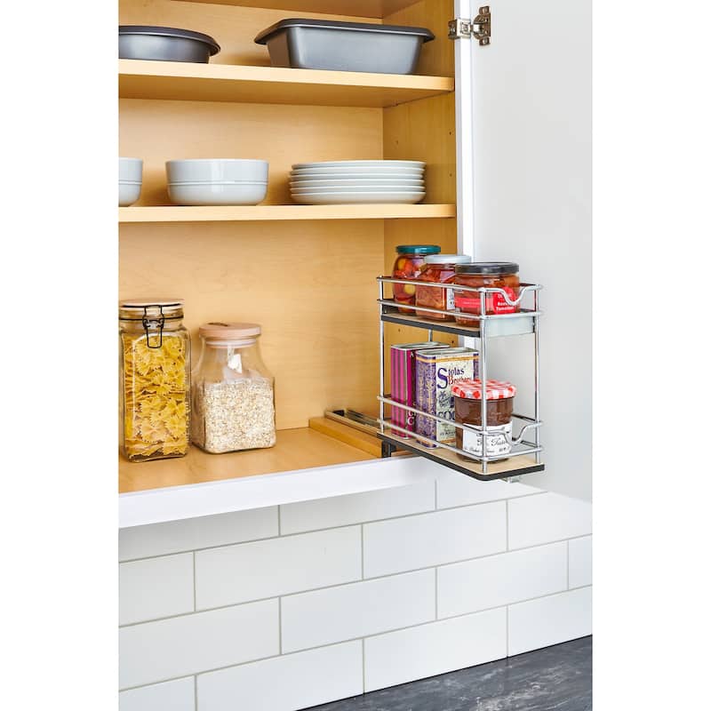 Rev-A-Shelf 5WU2-5W1-1 Wood Classics 4-1/2"W Two Tier Wire Pull /