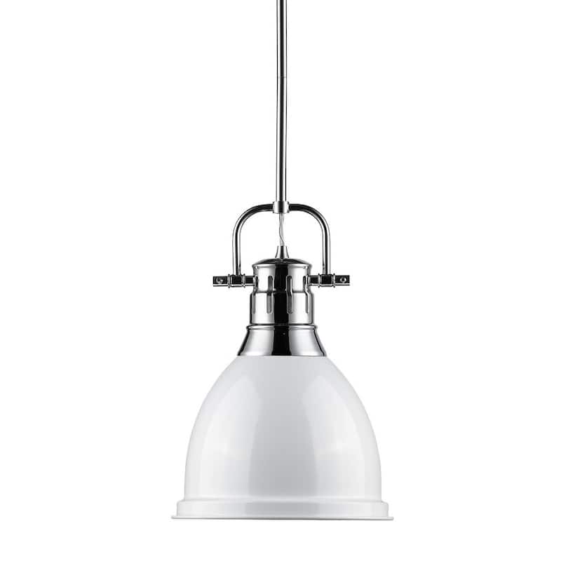 Golden Lighting Duncan Single Light 9" Wide Mini Pendant - White