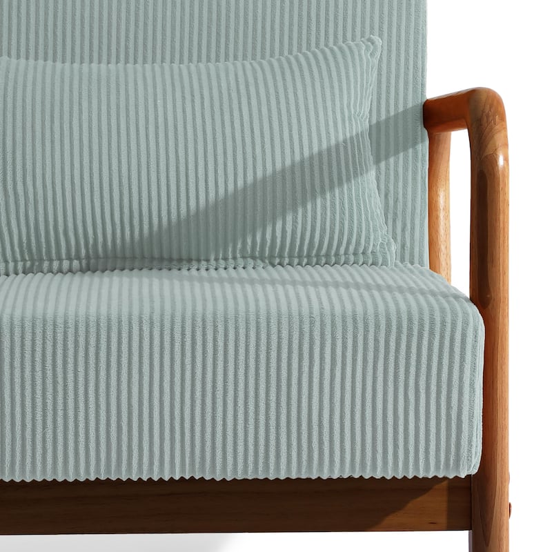 Mid-Century Upholstered Accent Chair with Wood Frame