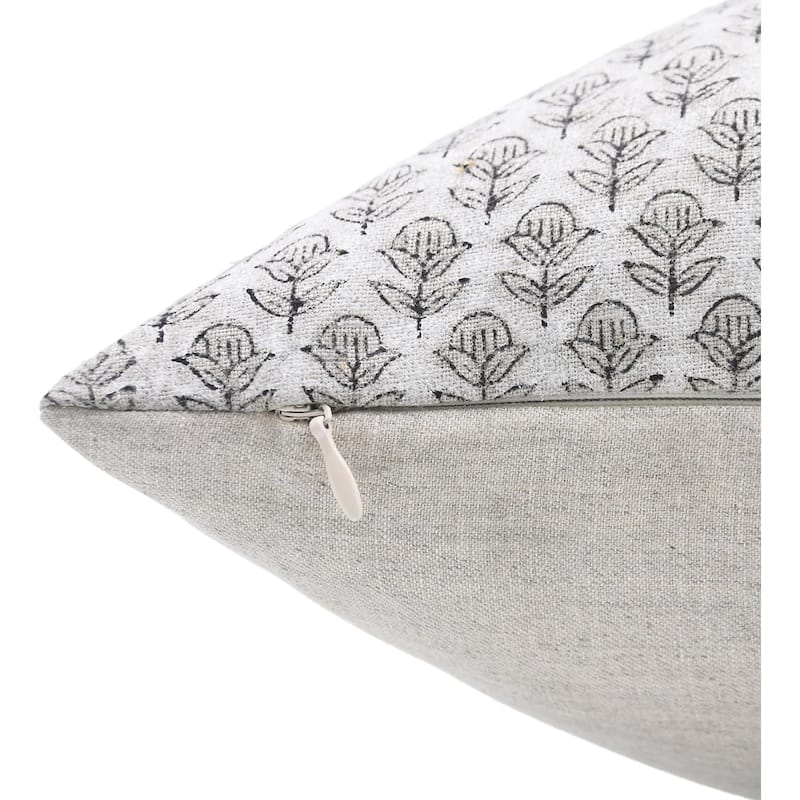 Fabdivine Rustic Pure Linen Floral Artisan Pillow Cover for Home Decor, Tarangani