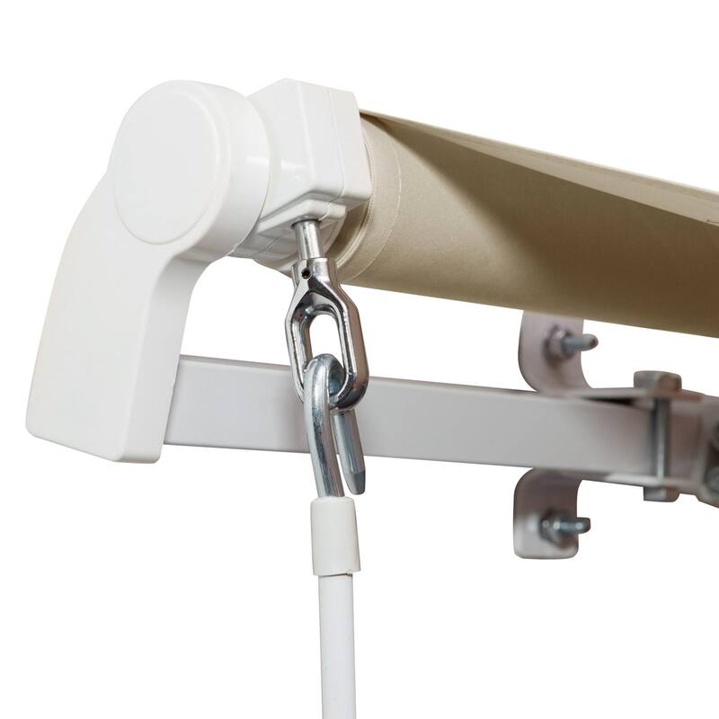 12' x 8' Retractable Patio Awning with Manual Crank, UV & Water-Resistant Fabric, Aluminum Frame