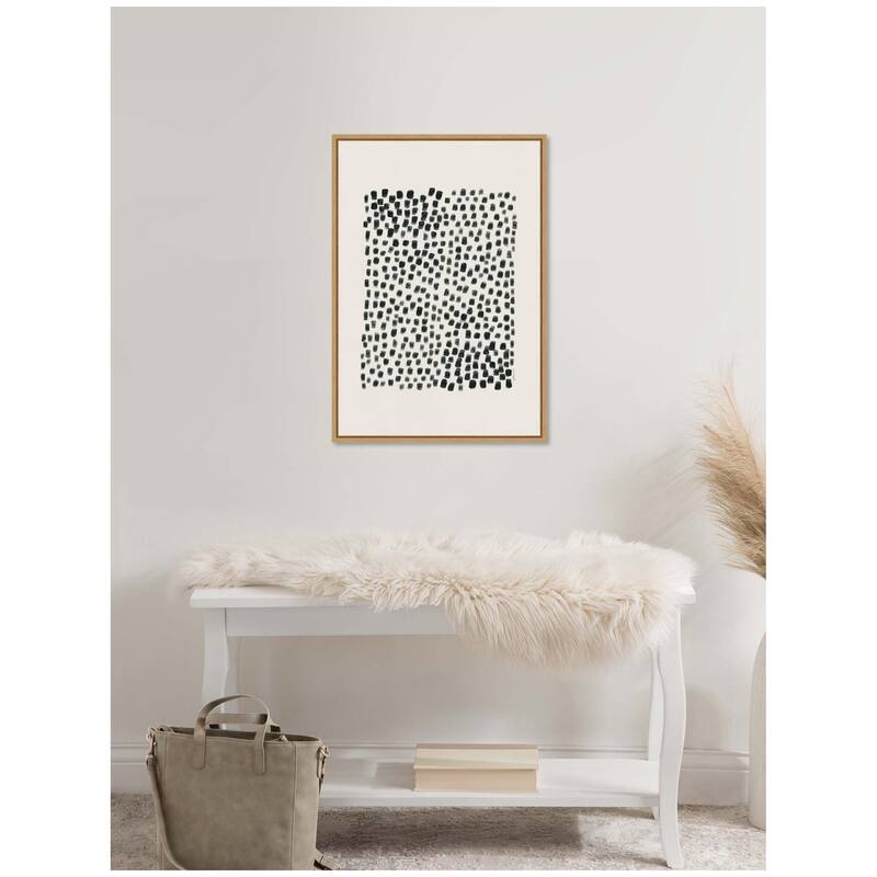 Kate and Laurel Abstract Black by Gabrielly Guedes Framed Canvas Wall Art Print