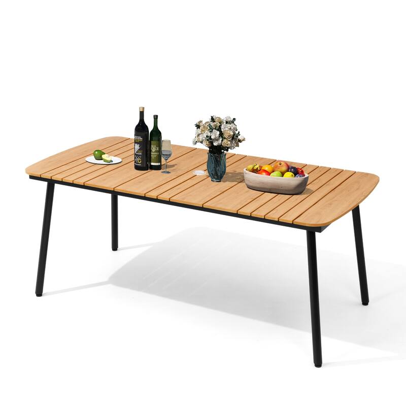 Pellebant Patio Dining Table Rectangular Aluminum Outdoor Table