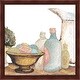 preview thumbnail 2 of 1, Elizabeth Medley 'Gold Bath Accessories B' Framed Art (Set of 2)
