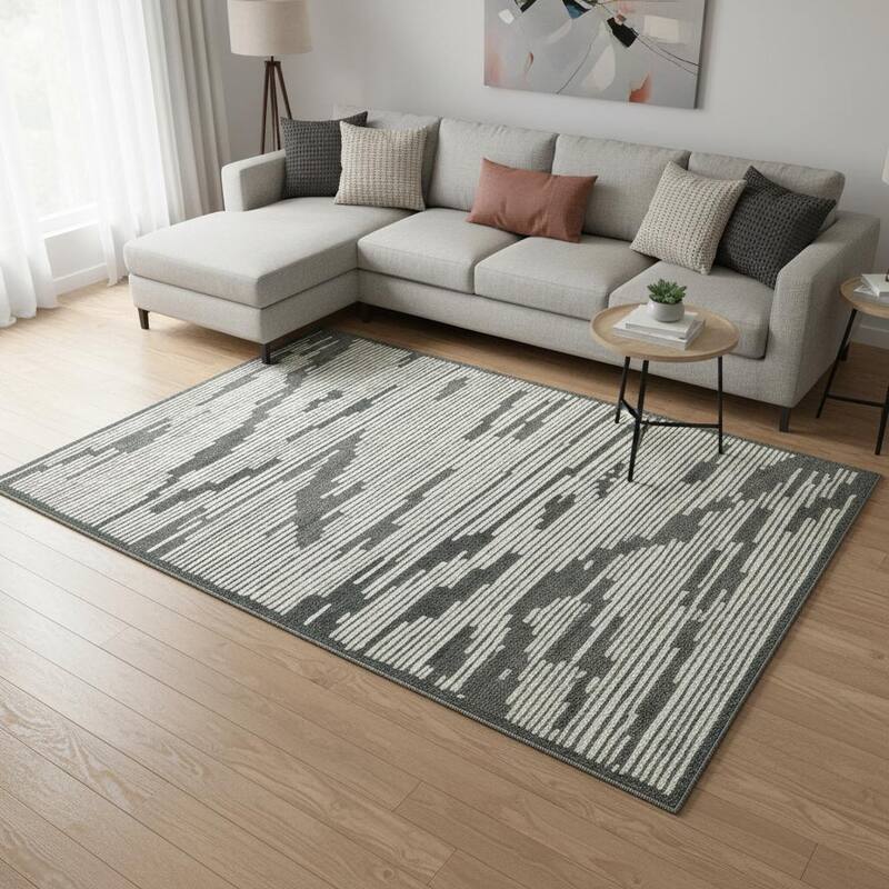 HomeRoots Geometric Lodge Rectangle Area Rug - 120.00 in. x 96.00 in.  x 0.45 in.