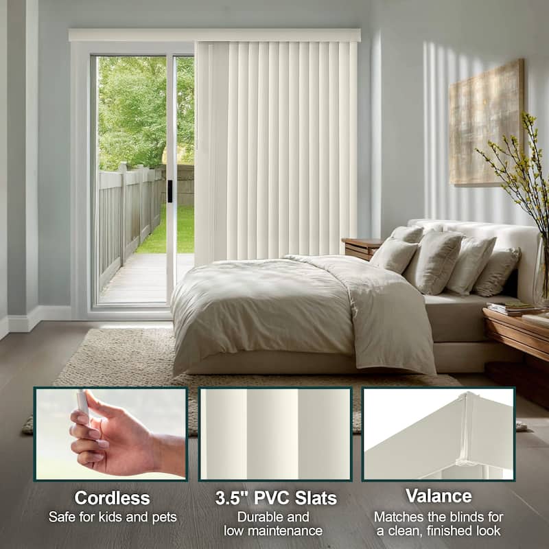 Cordless Vertical Blinds Oxford Alabaster