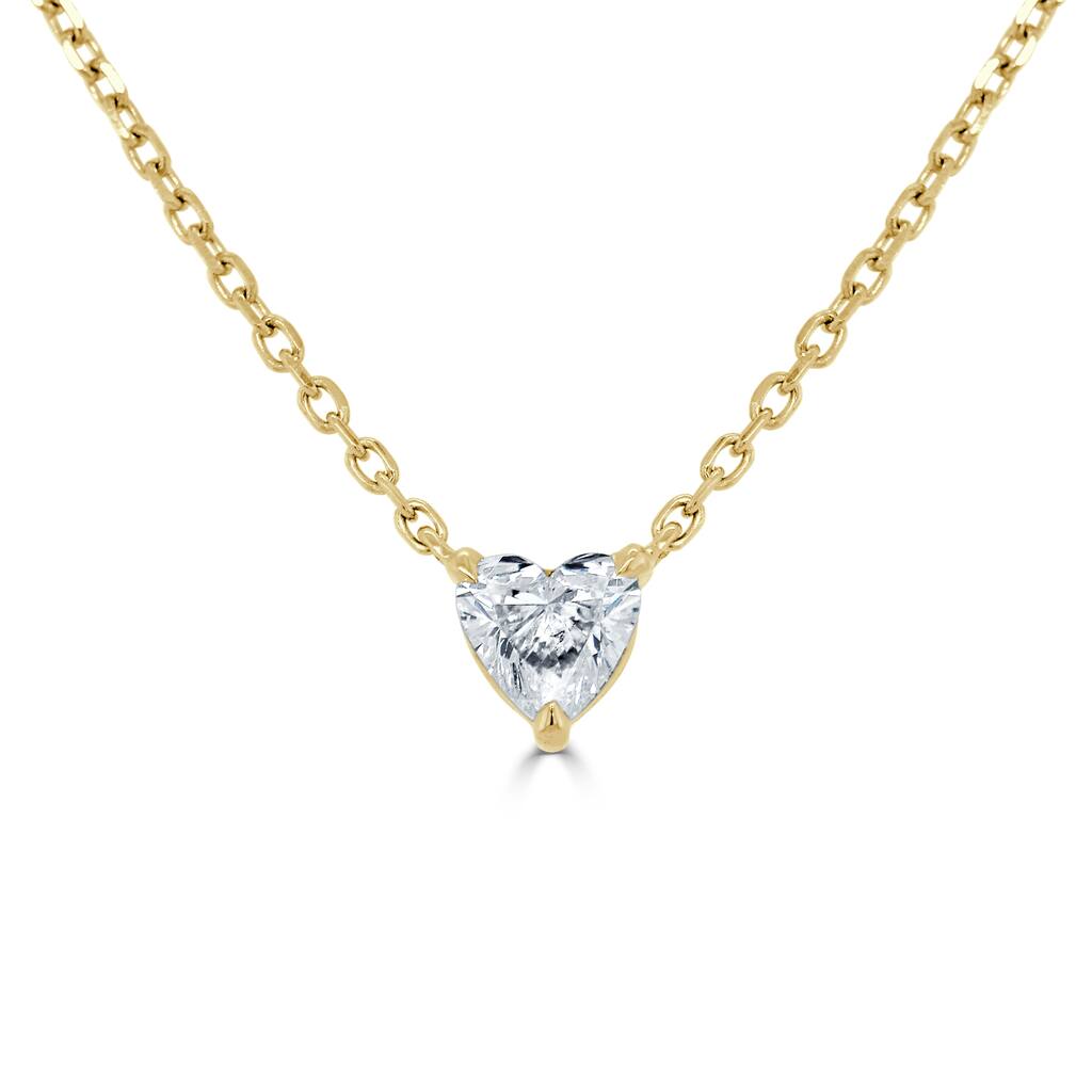 Joelle Collection Heart Shape Diamond Necklace 14K Gold 1/3 cttw