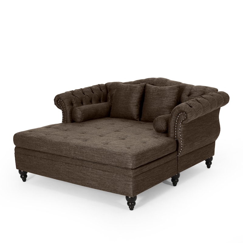 Wellston Tufted Double Chaise Lounge by Christopher Knight Home