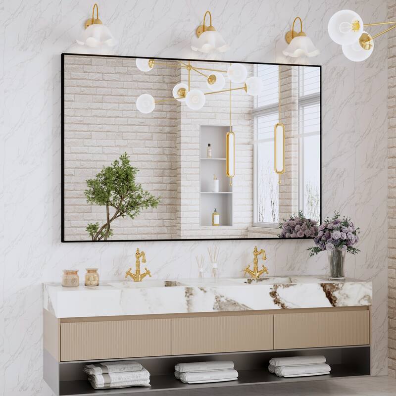QuivaraView Wall Mounted Aluminum Frame Bathroom Vanity Mirror