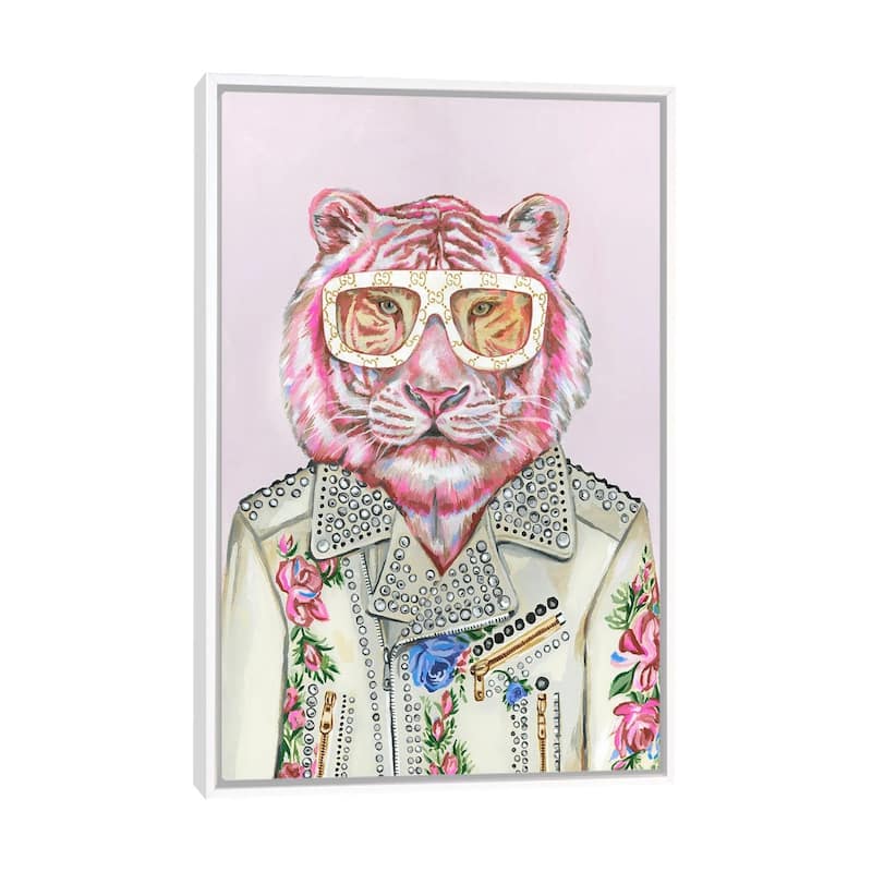 iCanvas "Gucci Pink Tiger" by Heather Perry Framed Canvas Print - White - 40x26