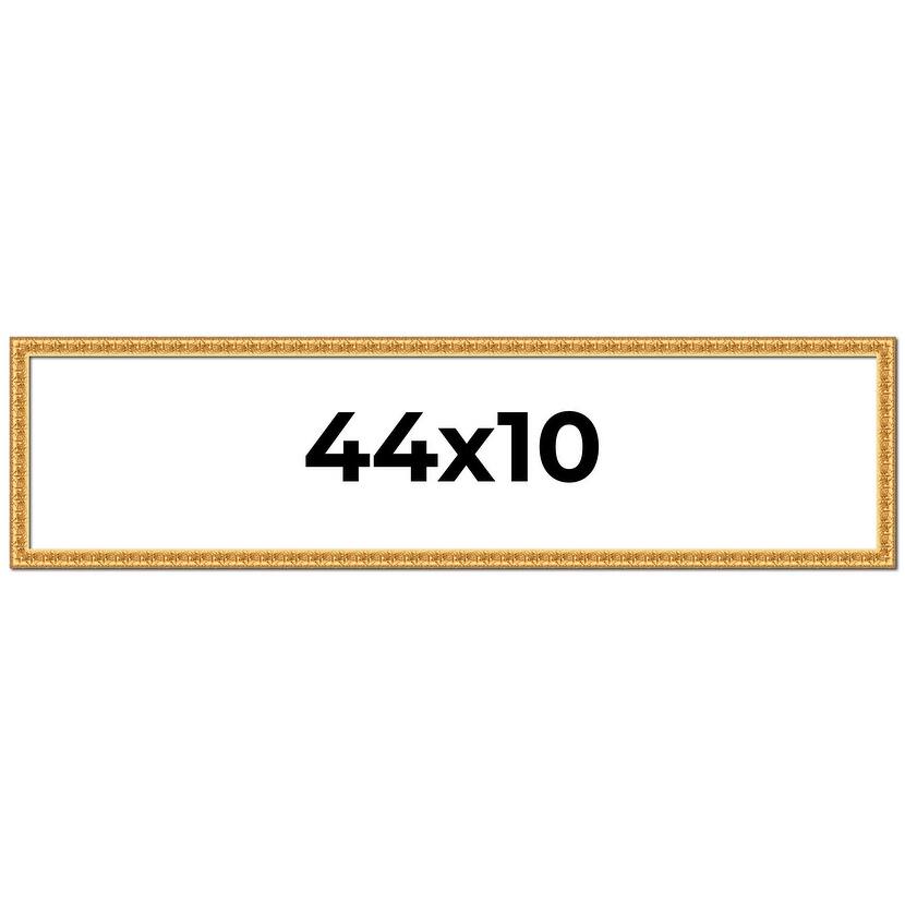 44x10 Frame Gold Real Wood Picture Frame Width 1 inches | Interior