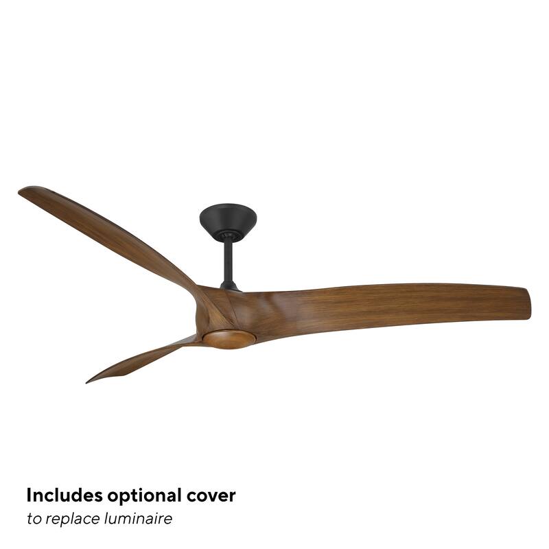 Zephyr 72" 3-Blade Indoor/Outdoor Smart Fan in Graphite Weathered Wood w/ Selectable LED (2700K-5000K) & Remote