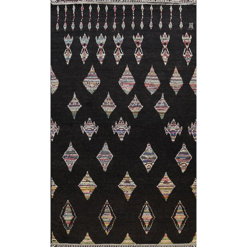 Geometric Moroccan Oriental Dining Room Area Rug Wool Hand-knotted - 8'9" x 11'9"