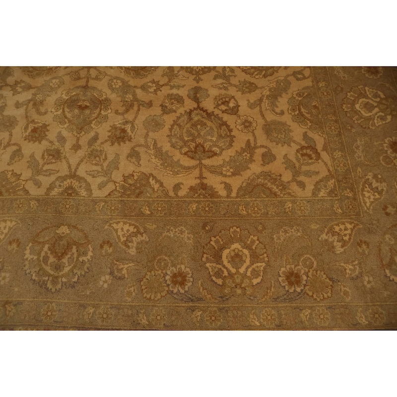 Hand Knotted Oriental 100% Wool Carpet Traditional All-Over Yellow & Gold Peshawar Area Rug - 10' 3'' X 7' 10''