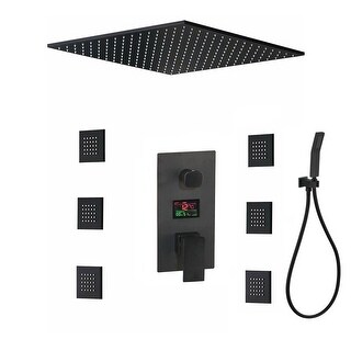 matte black ceiling mounted 20 inch s rain head 3 way digital display ...