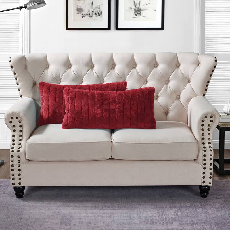 Serenta SuperMink Solid Color Throw Pillow Shell Cushion Cover Set - 14" x 26" - Jester Red - Set of 2