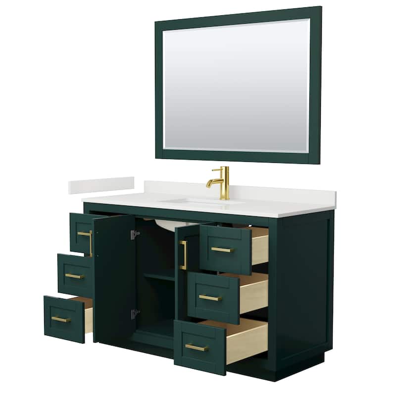 Miranda 54-inch Single Vanity, Quartz Top, 46-inch Mirror