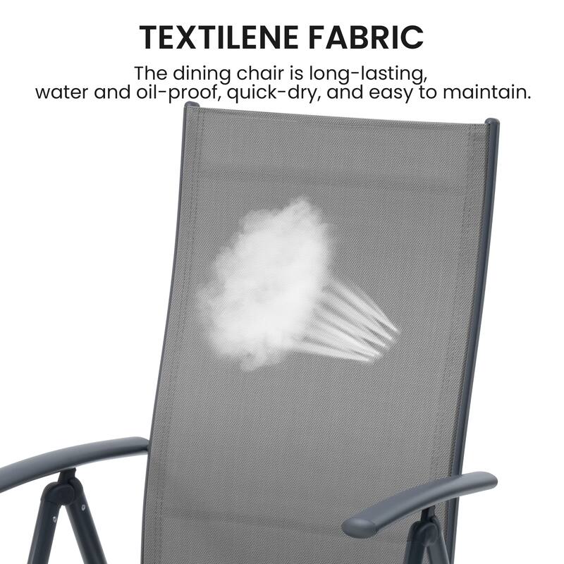 Outdoor Folding Patio Chair Set Adjustable Dining Chairs Set of 2/4/6