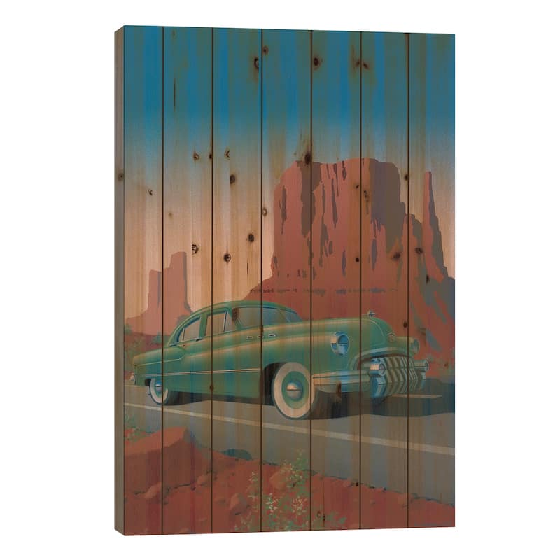 Monument Valley Print On Wood by Richard Courtney - Multi-Color - 40x26x1.5