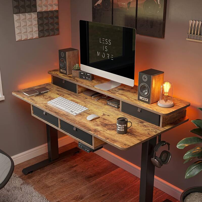 FEZIBO/Home Office Furniture/Wood/Standing Desk With 4 Drawers/Desks