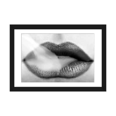 iCanvas "Black Lipstick and Blowing Smoke" by Unknown Artist