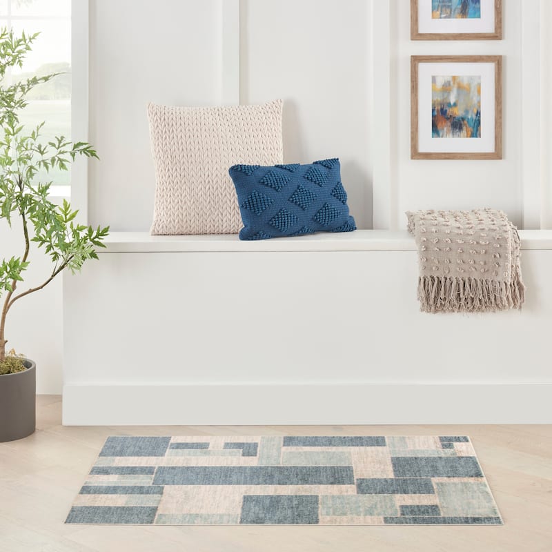 Nourison Astra Machine Washable Paneled Area Rug