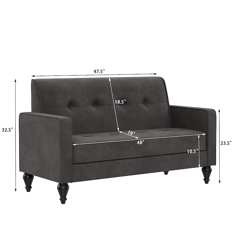 Love Seat Mini Couch Small Settee Loveseat Bench for Living Room Small Spaces, Upholstered Small Loveseat Sofa Couches with