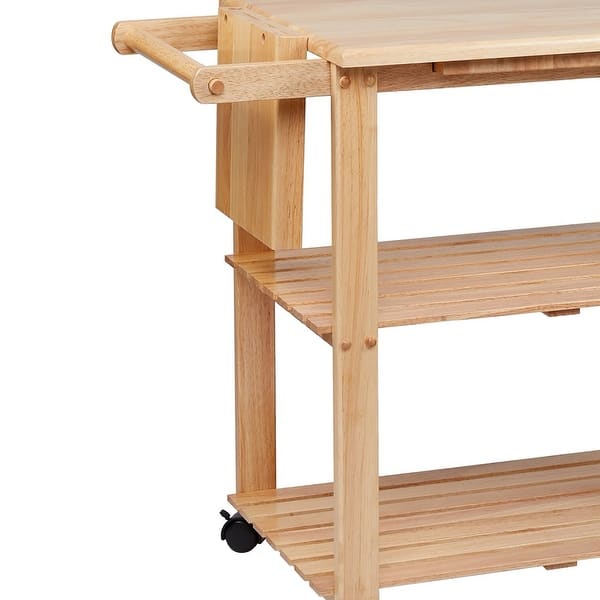 Rolling Wood Kitchen Trolley Handcrafted Kitchen Island Bar Cart 2