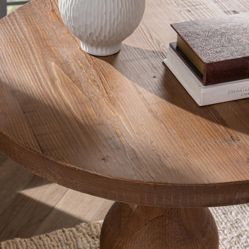 Carolina Reclaimed Wood Round End Table by Kosas Home