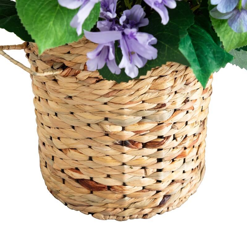 Mixed Flower and Hydrangea Artificial Arrangement in Weave Basket - 31" - Multicolor