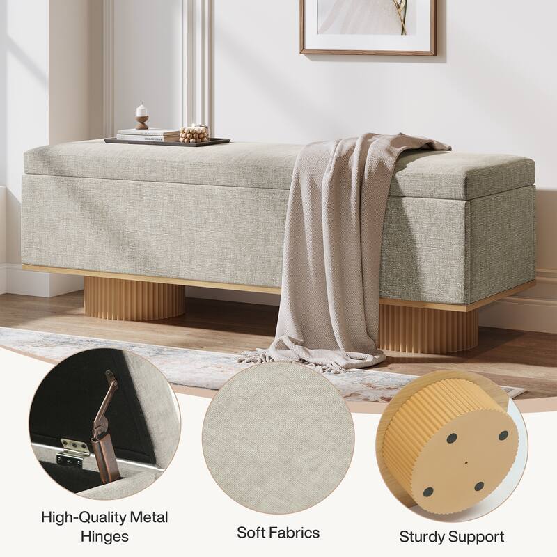Storage Bench with Padded Seat Cushion Shoe Bench with Flip Up Storage for Entryway