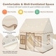 preview thumbnail 9 of 18, Toddler Large Playhouse with Star String Lights - 47.5" x 40" x 54" (L x W x H)