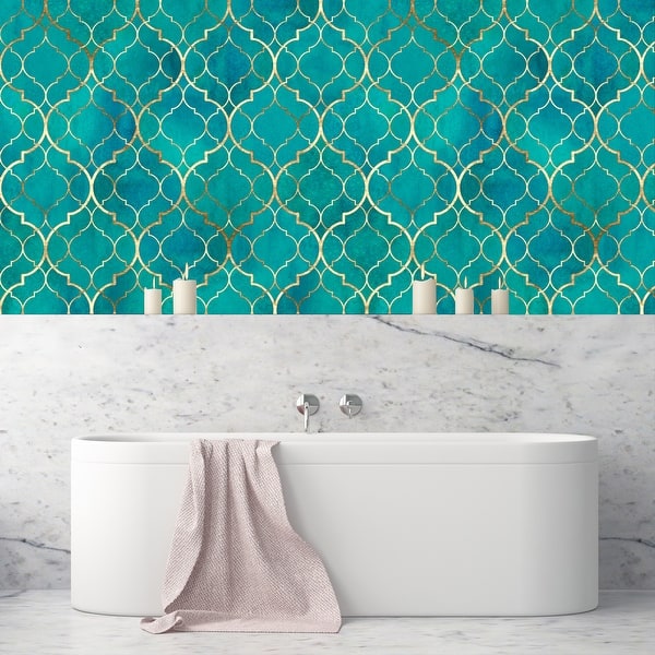 Shop Moroccan Texture With Gold Line Removable Wallpaper 24
