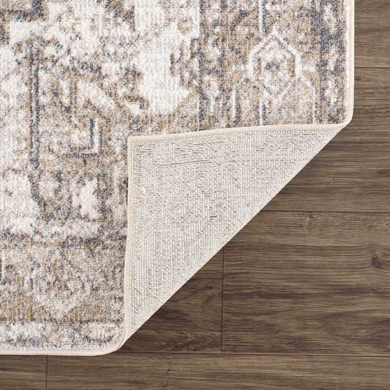 Hauteloom Manhattan Machine Washable Oriental Persian Medallion Vintage Distressed Area Rug
