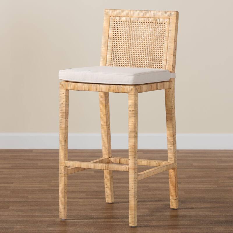 Sofia Bohemian Natural Rattan Bar Stool
