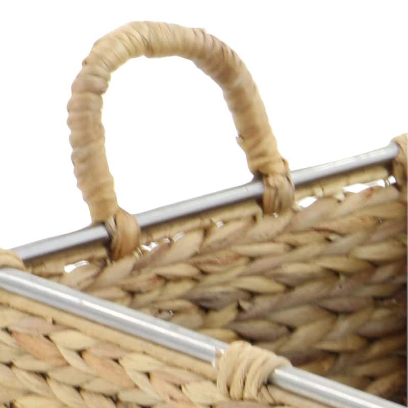 Seagrass Handmade Decorative and Functional Storage Basket with Handles - Set of 3 Light Brown - Roche River Decor