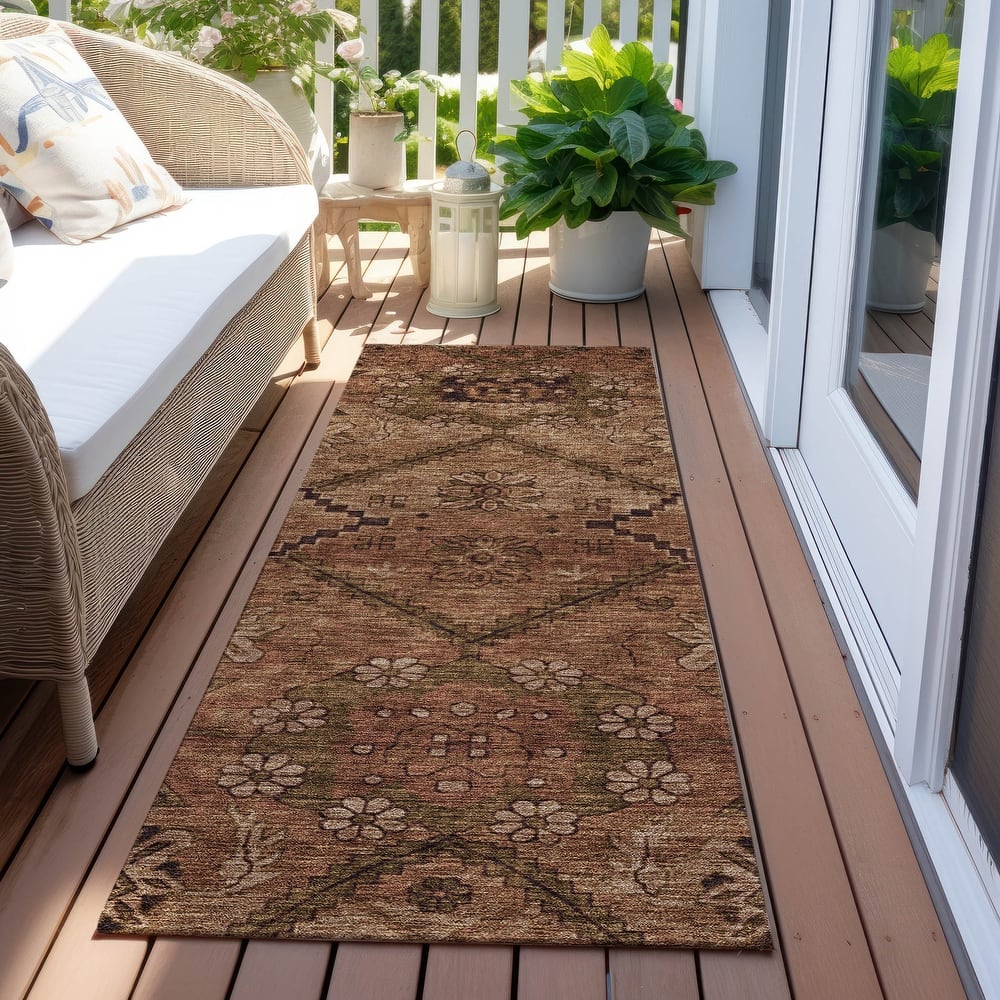 Machine Washable Indoor/ Outdoor Chantille Boho Global Rug
