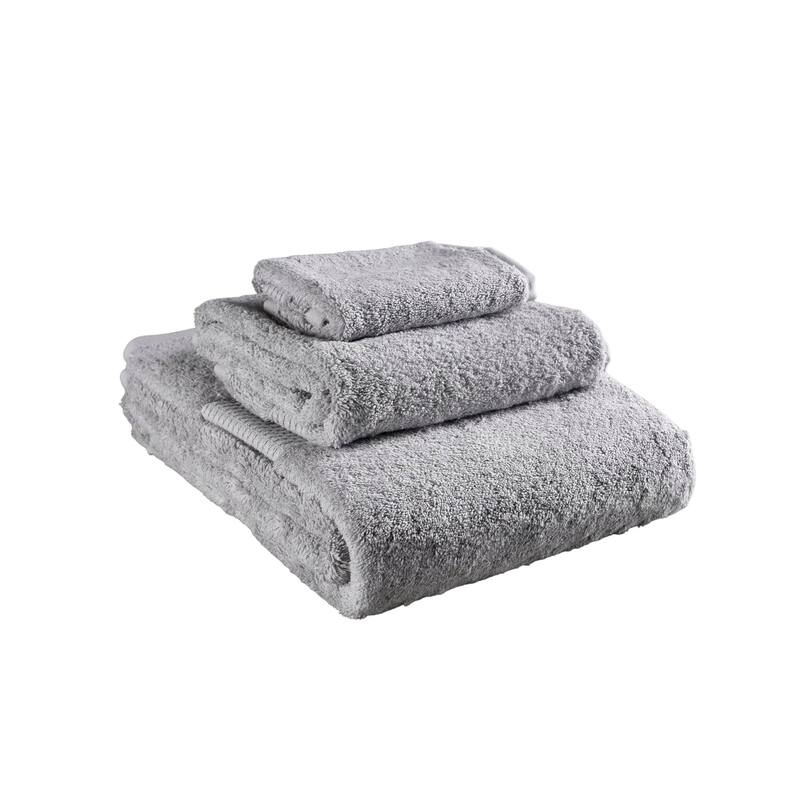 HomeRoots Set of Three Light Gray Cotton Quick Dry Terry Cloth Towels - 54.00' X '30.00' X '1.00