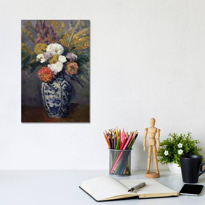 iCanvas "Dahlias, c.1873 " by Paul Cezanne Canvas Print - 12x8x0.75