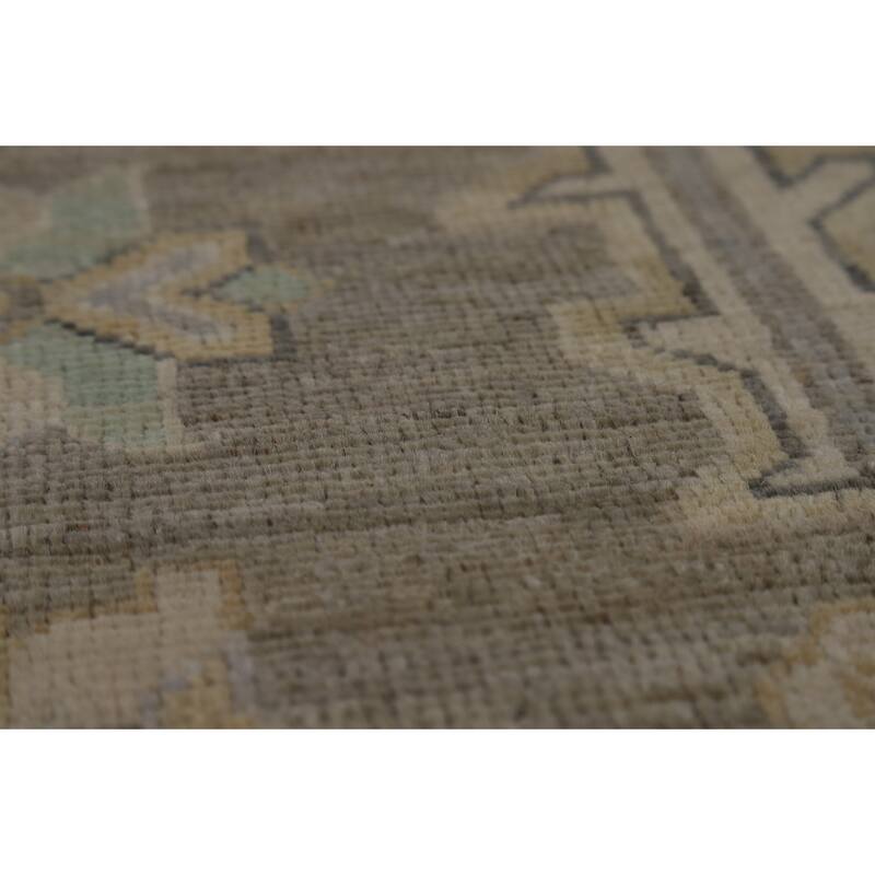 Vegetable Dye Oushak Turkish Area Rug Hand-Knotted Bedroom Wool Carpet - 9'1" x 12'0"