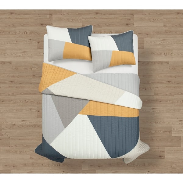 Lush Decor Modern Color Block Quilt 3-Piece Set