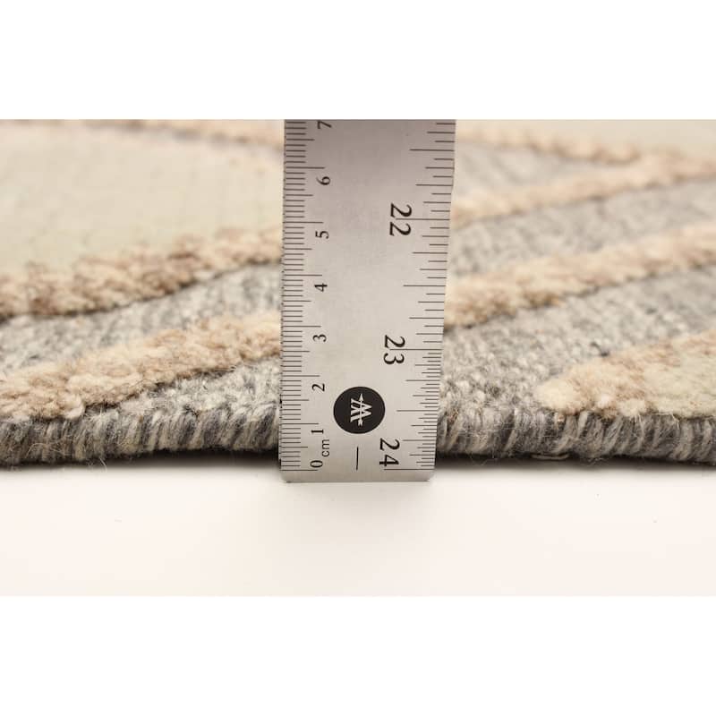 ECARPETGALLERY Hand-knotted Tangier Grey Wool Rug - 5'3 x 7'4