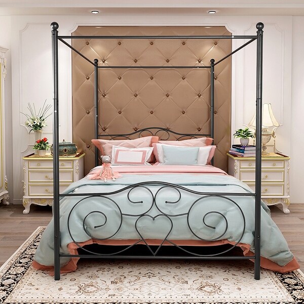 Vintage style online queen bed frame