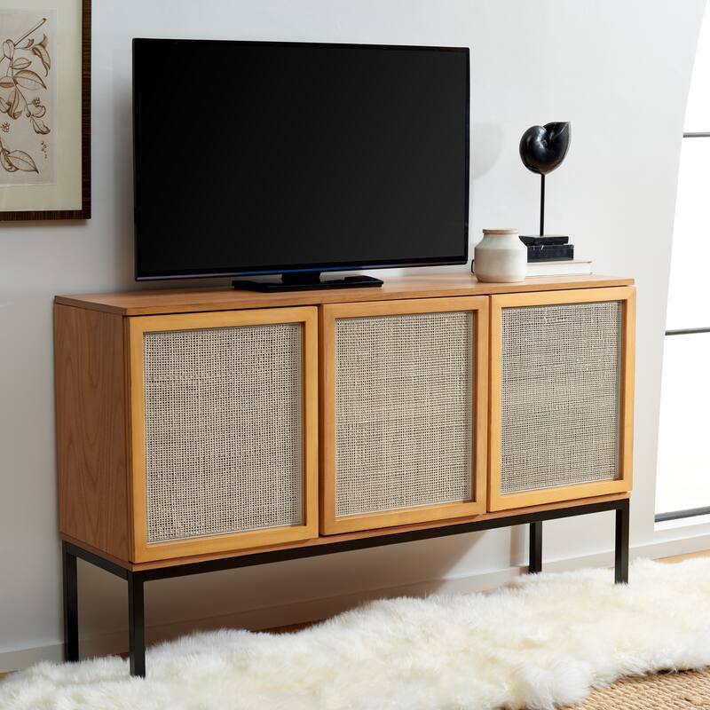 SAFAVIEH Tabetha 2-Shelf Rattan Sideboard - 54 In. W x 15 In. D x 33 In. H - 54Wx15Dx33H