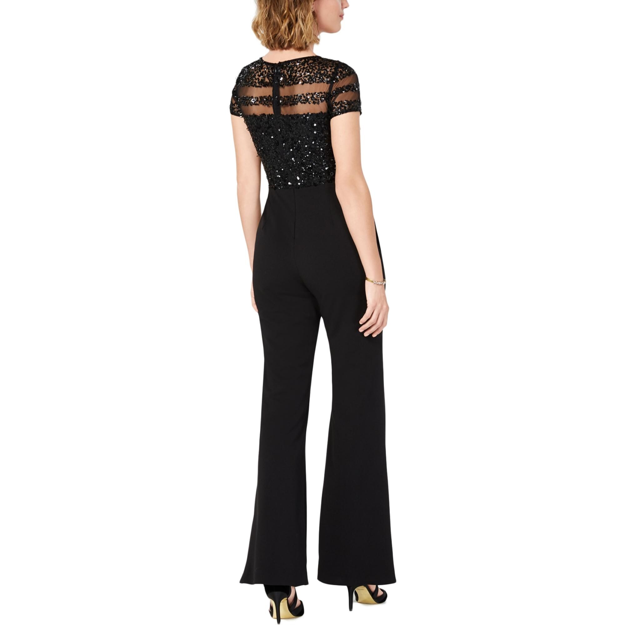 adrianna papell sequin jumpsuit
