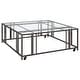 preview thumbnail 4 of 24, Adri Rectangular Glass Top Metal Frame Coffee Table Square Coffee Table - Black Nickel