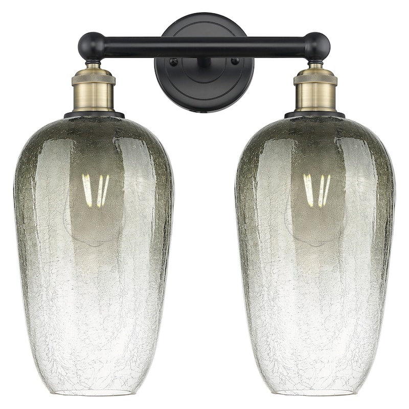 Innovations Lighting 616-2W-18-16 Brookhaven Flute Vanity Brookhaven - Black Antique Brass / Slate